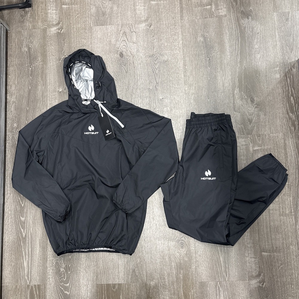 NWT HOTSUIT Sauna Suit Men's M Sweat Sauna Jacket Pants Gym Workout Sweat Suits